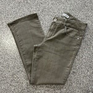 Chicos Jeans Womens 0 Short 29x27 Platinum Denim Ultimate Fit Barley Flare Green